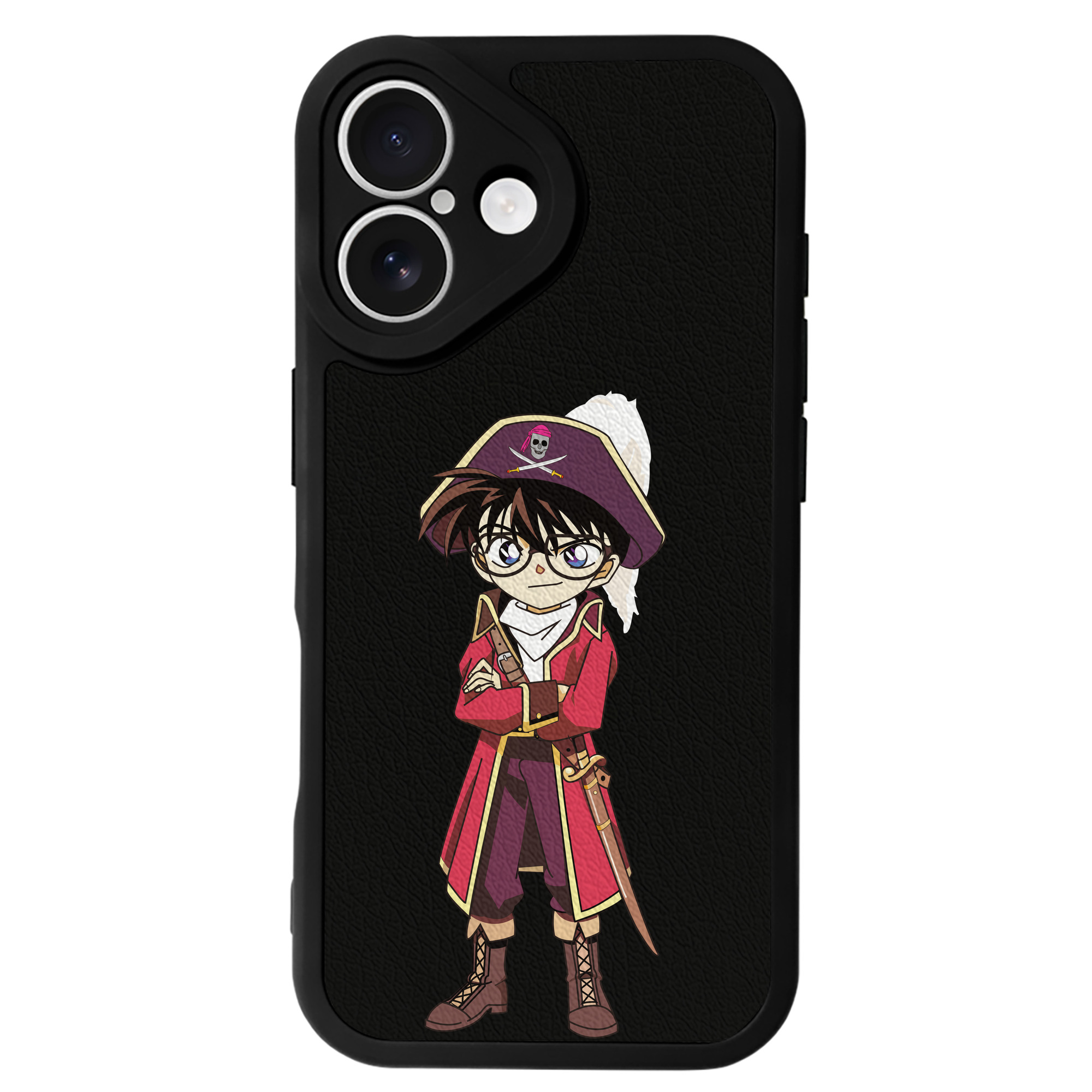 （画像用） 名探偵コナン 江戸川 コナン Detective Conan Conan Edogawa 【iPhone 16シリーズ対応】シリコンスマホケース（レザー調） 材質：シリコン